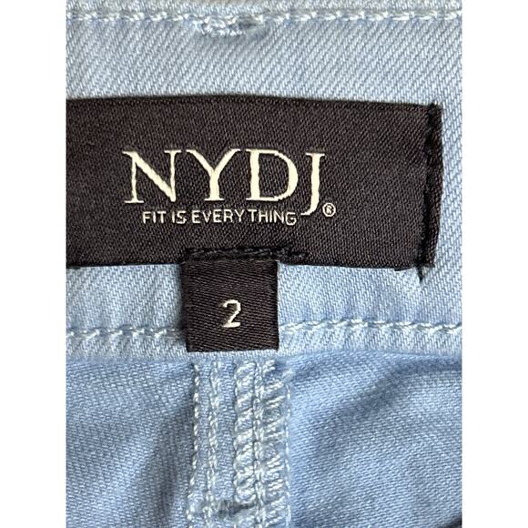 NYDJ Women’s 2 Light Blue Marilyn Straight Leg Zip Denim Jeans - Picture 3 of 7